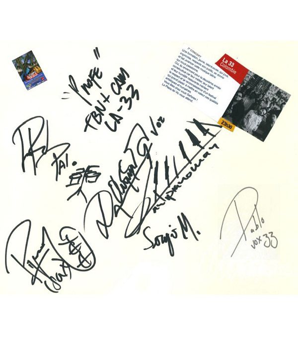 Firmas de la 33 en su participacion en el año 2010